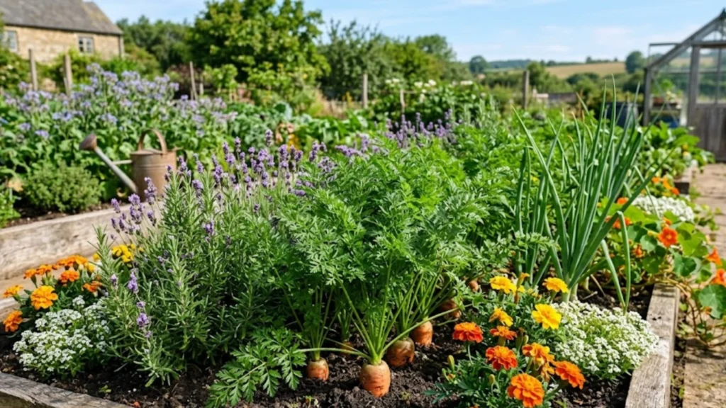 what to plant when companion gardening carrots.