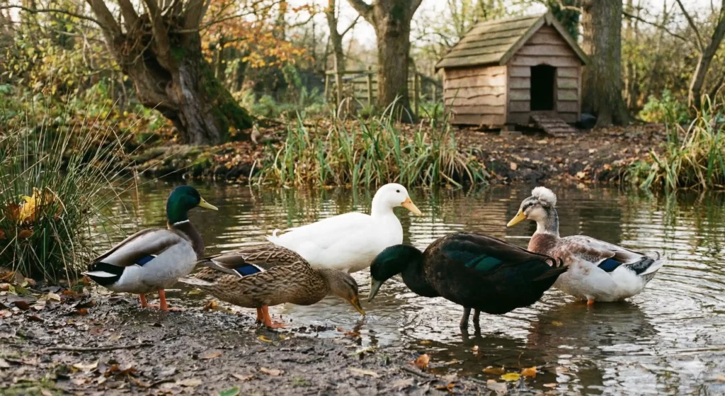Ducks larping in a lake