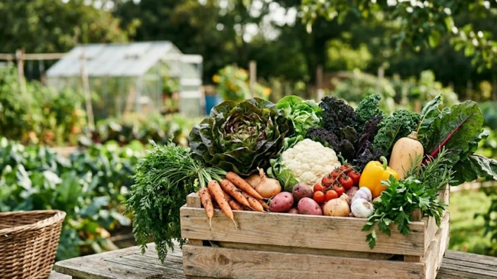 vegetables in a veg box