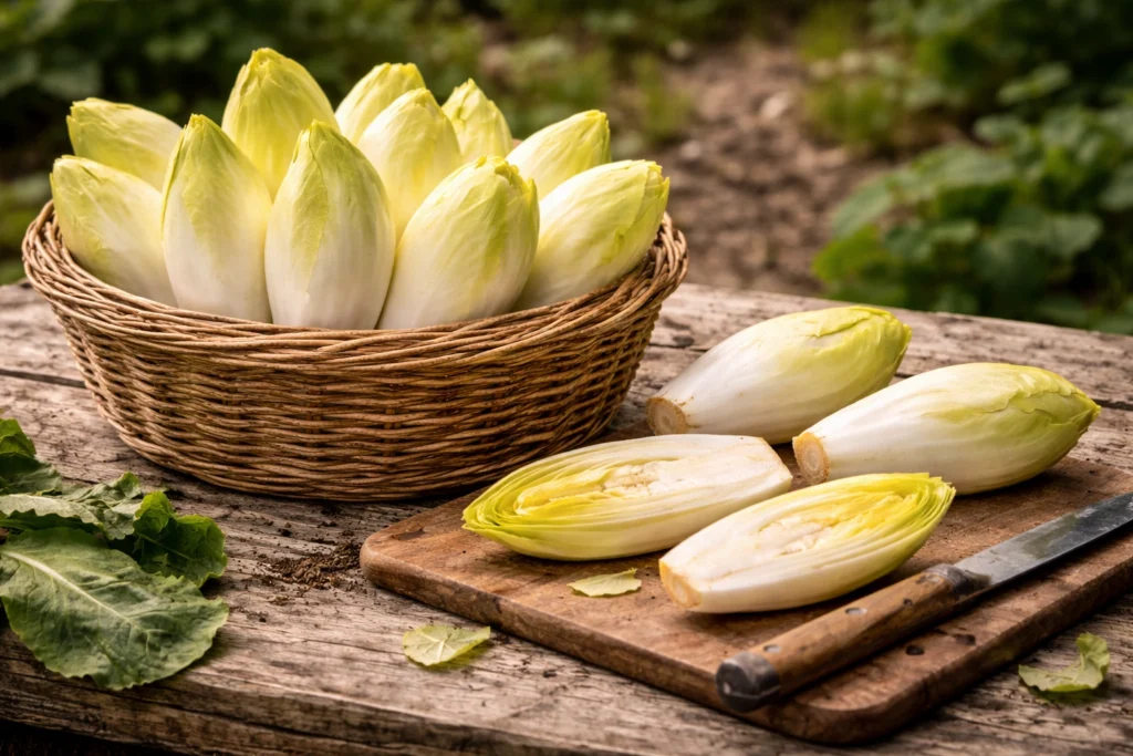 Chicory sitting in a bowl.