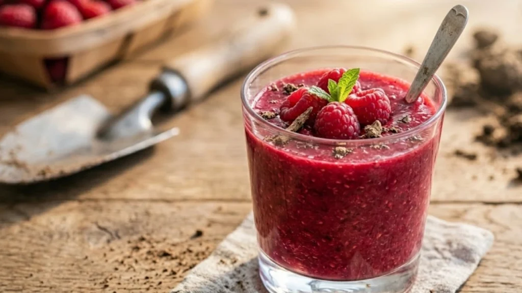 An image of a raspberry smoothie.