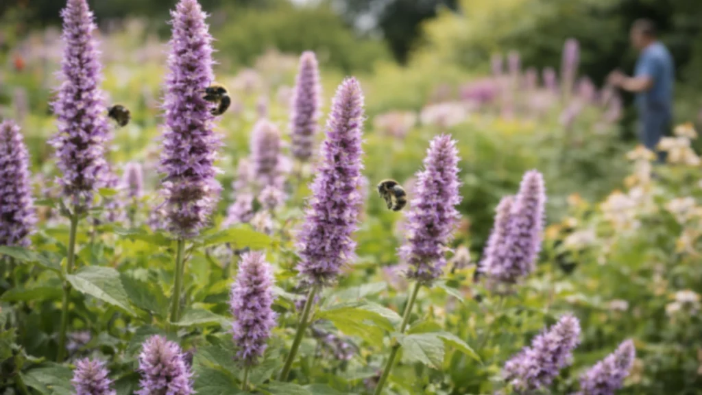 bees collecting pollen from lavendar