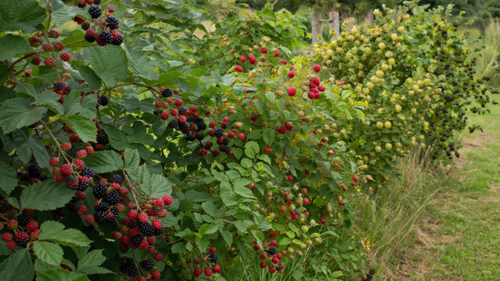 fruit bushes growing together in the UK