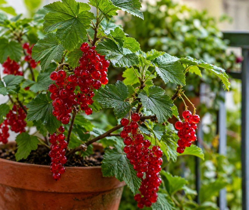 a red current plant growing on a table