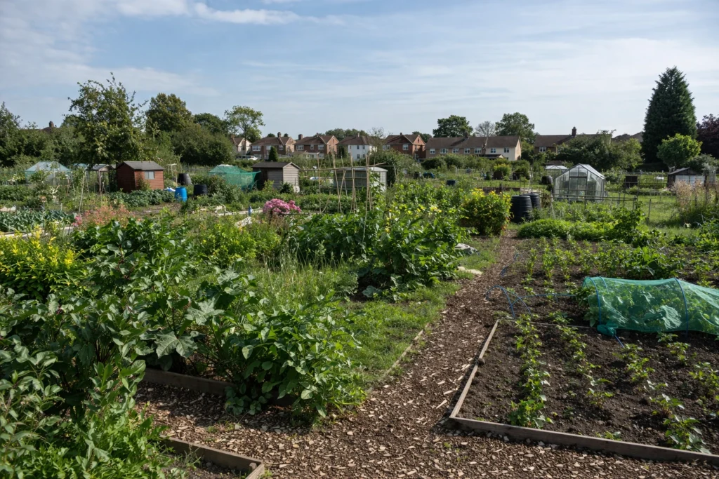 An allotment patch in the middle of London
