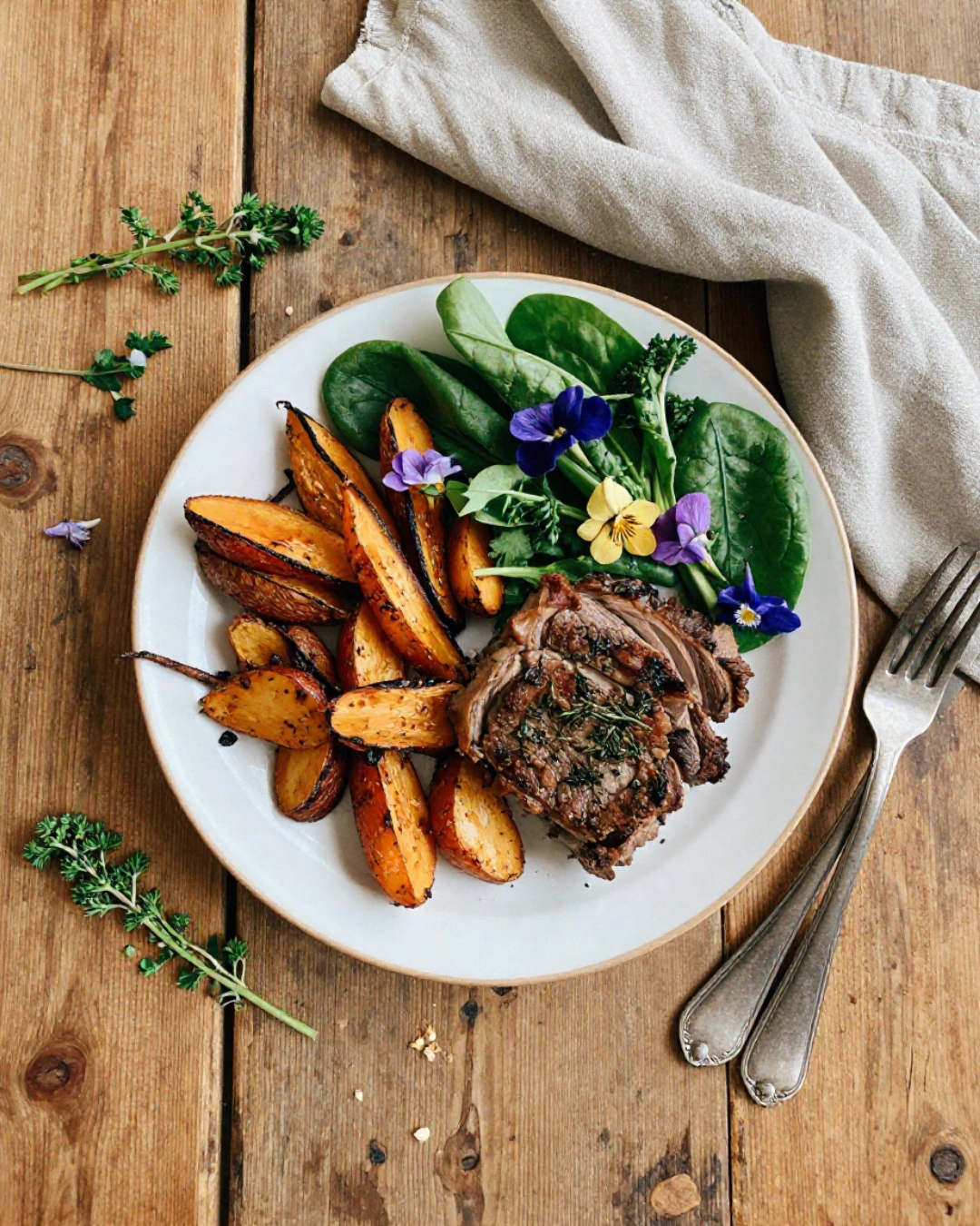 A plate of food from a farm