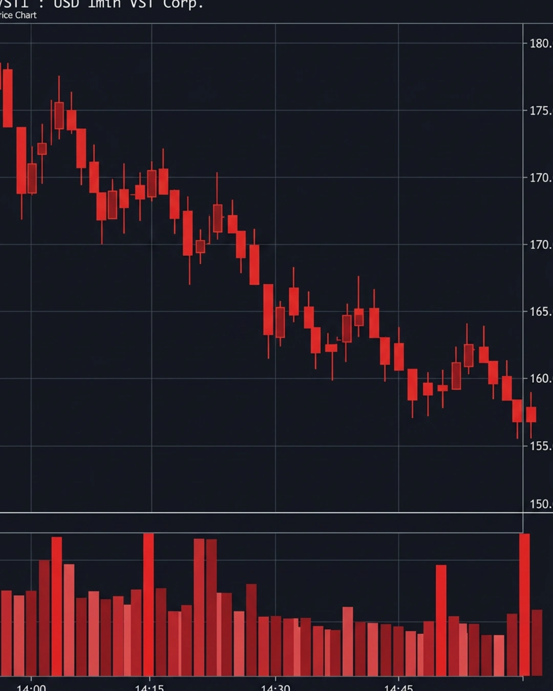 trading graph going down