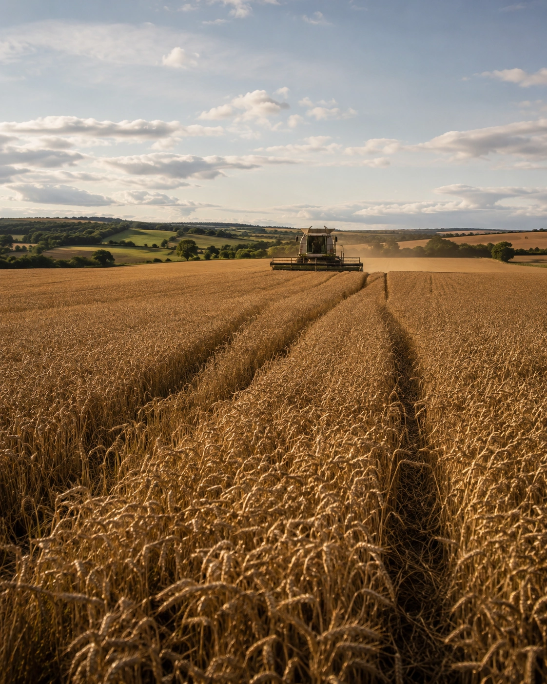 A farmer harvesting crop