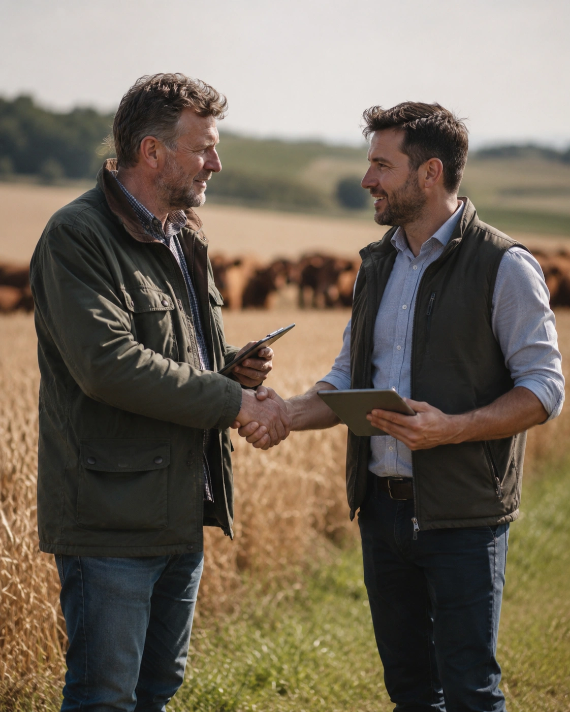 two farmers talking