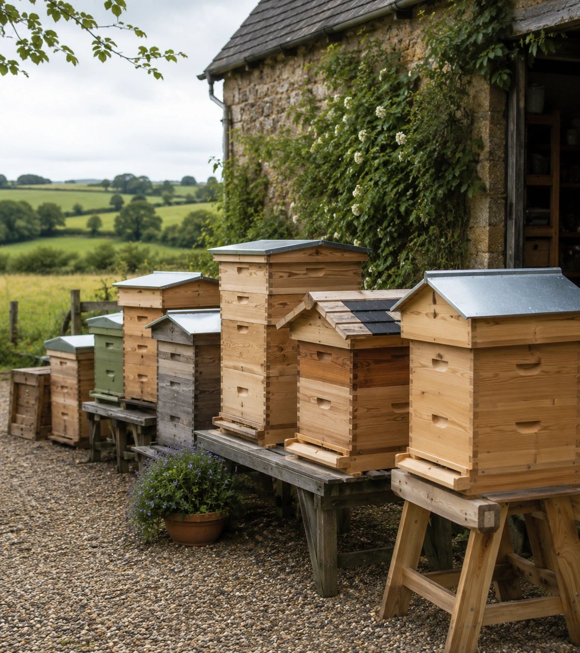 A range of beehives for sale