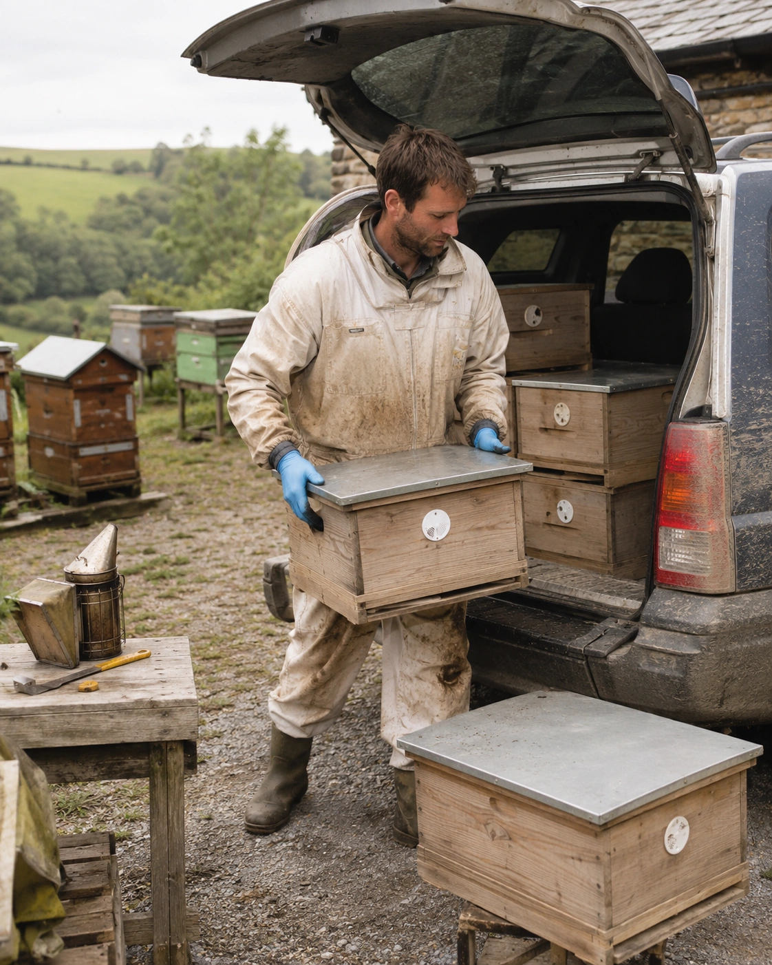 honey bees being transported