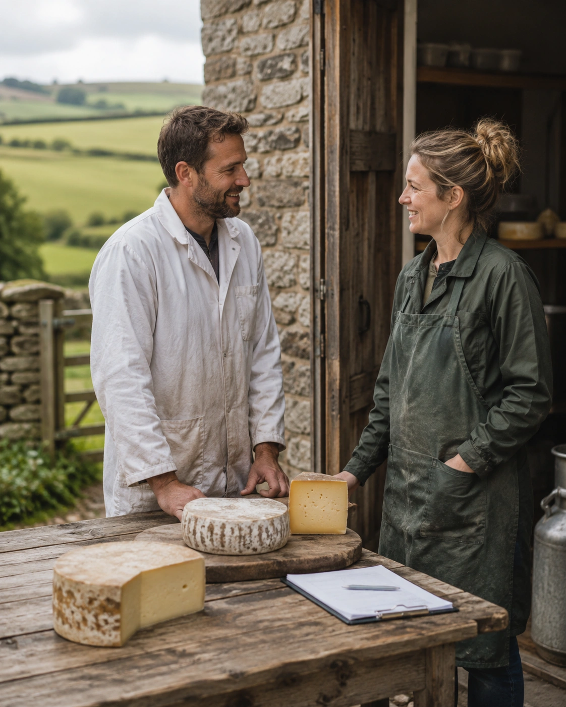 a woman talking about artisan cheese