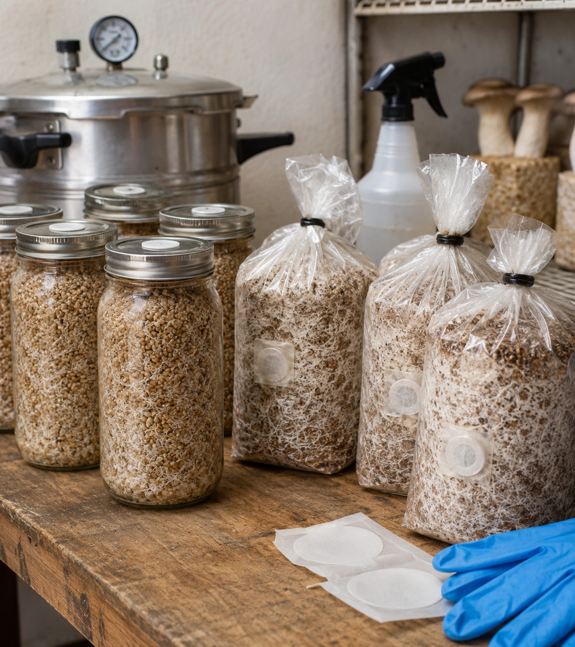 making mushroom spawn