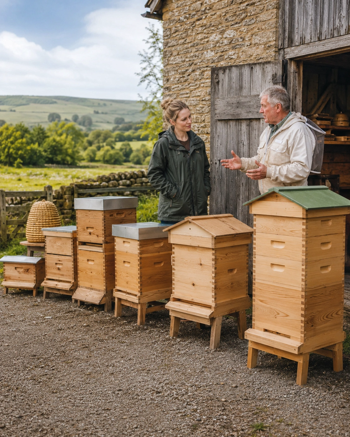 A beekeeper talking about beehives