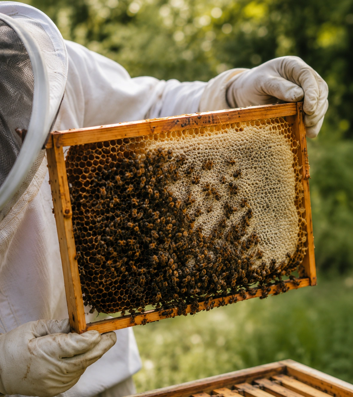 bees in a beehive