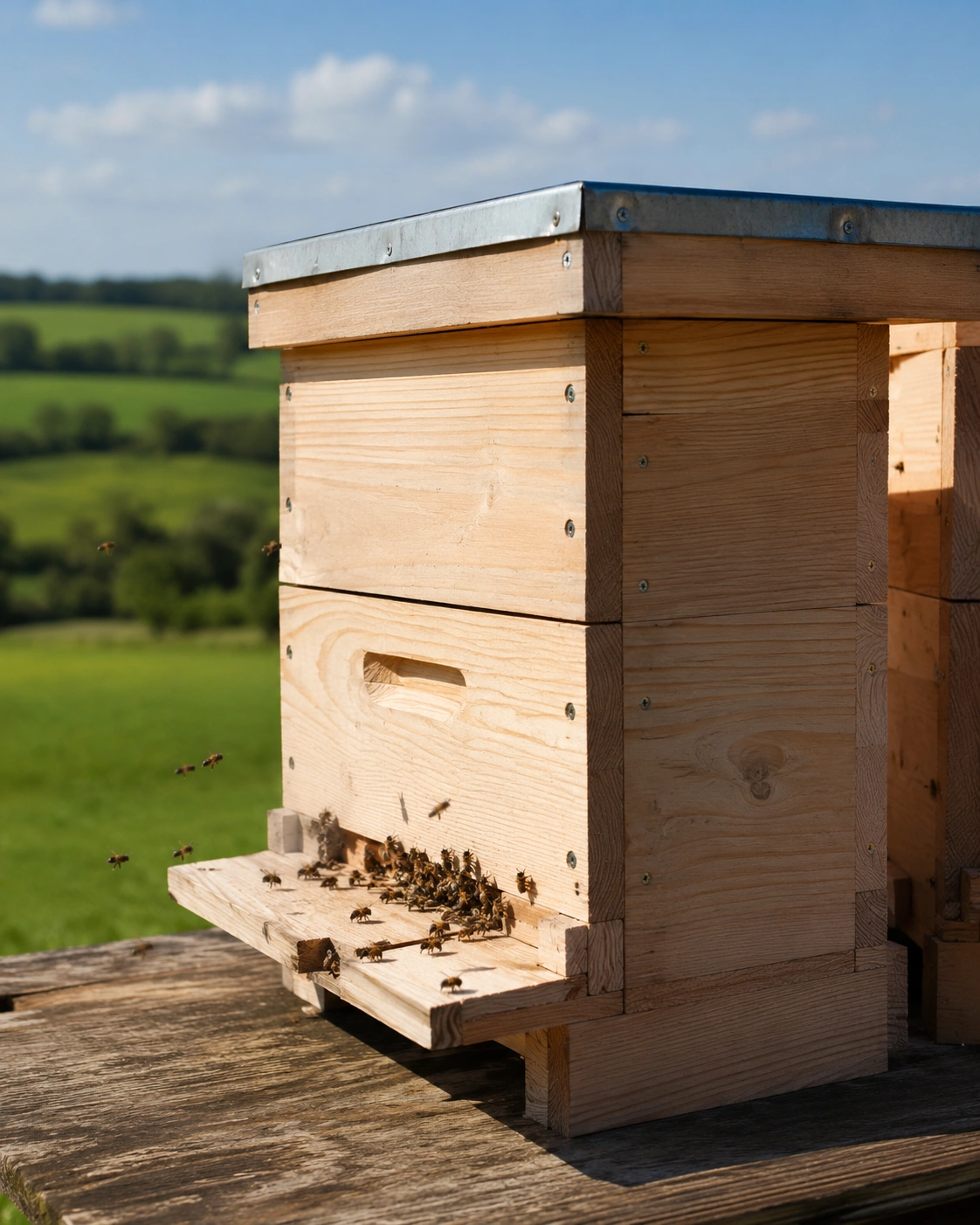 honey bees in a new hive