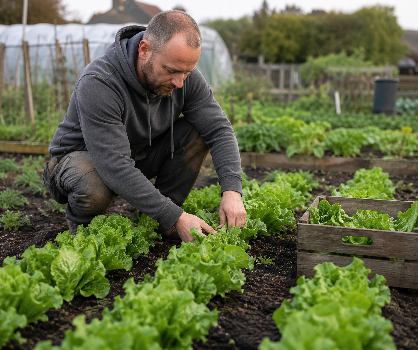 A Man picking crops