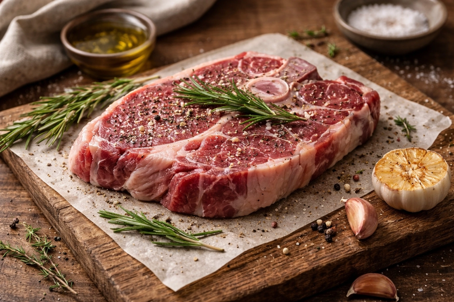 a raw lamb shoulder