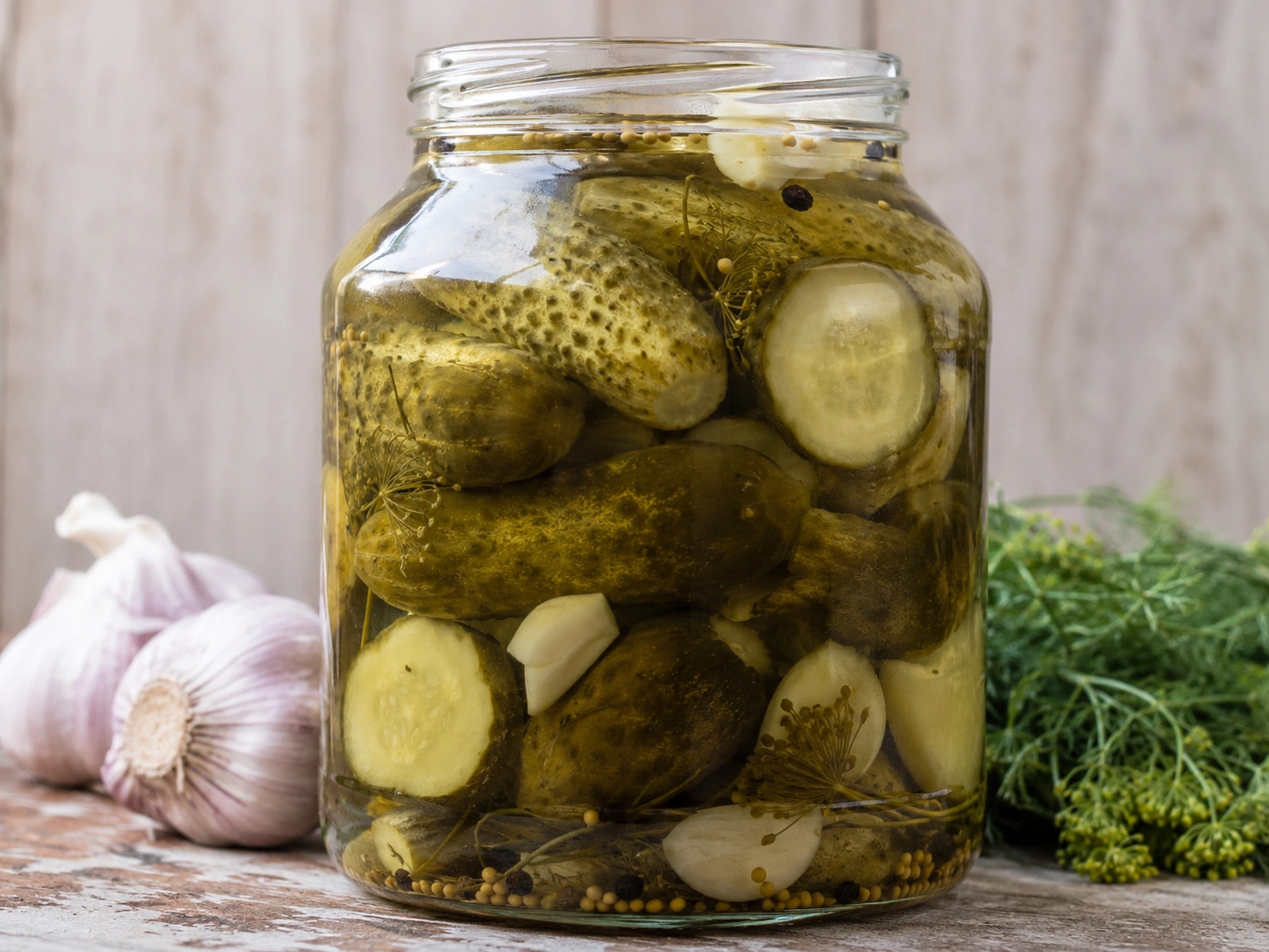Fermented Pickles in a jar